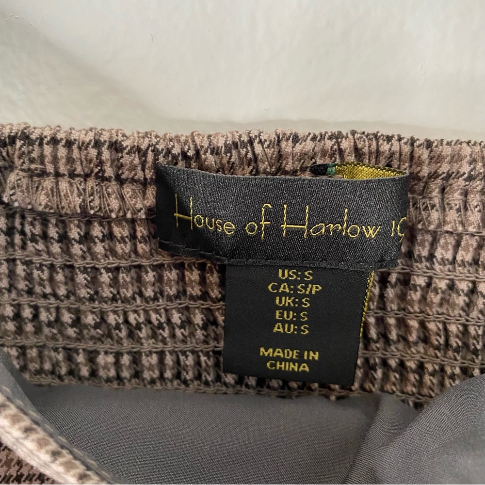 House of Harlow 1960 Brown Houndstooth Crop Top NWT - Picture 6 of 7